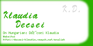 klaudia decsei business card